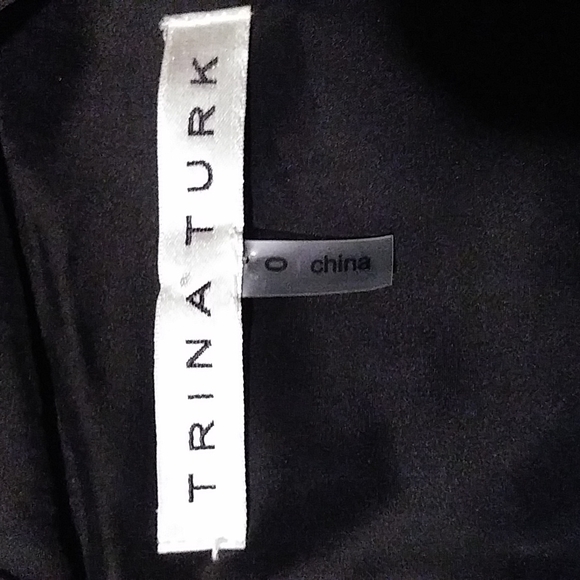 Trina Turk Black Sleeveless Leather Poly Blend Dress - Picture 5 of 9